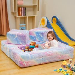 Kids Couch for Playroom, Glow in The Dark Toddler Modular Couch, Convertible Baby Play Foam and Floor Cushion, Kids Play Sofa Couch for Nursery Bedroo