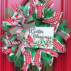 Holiday Cardinal Themed Wreath