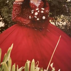 Burgundy Quinceañera Dress