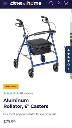 Drive Aluminum Rollator with 6" Casters