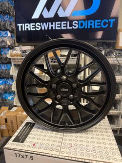 VOXX Nogara Rim 17X7.5 5X110/5X115 Offset 40 Matte Black (Quantity of 4) Wheels