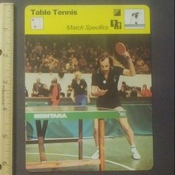 1979 Sportscaster Match Specifics Table Tennis A Lot Of Concentration Sports Photo Large Over-sized Card HTF Collectible Vintage Italy