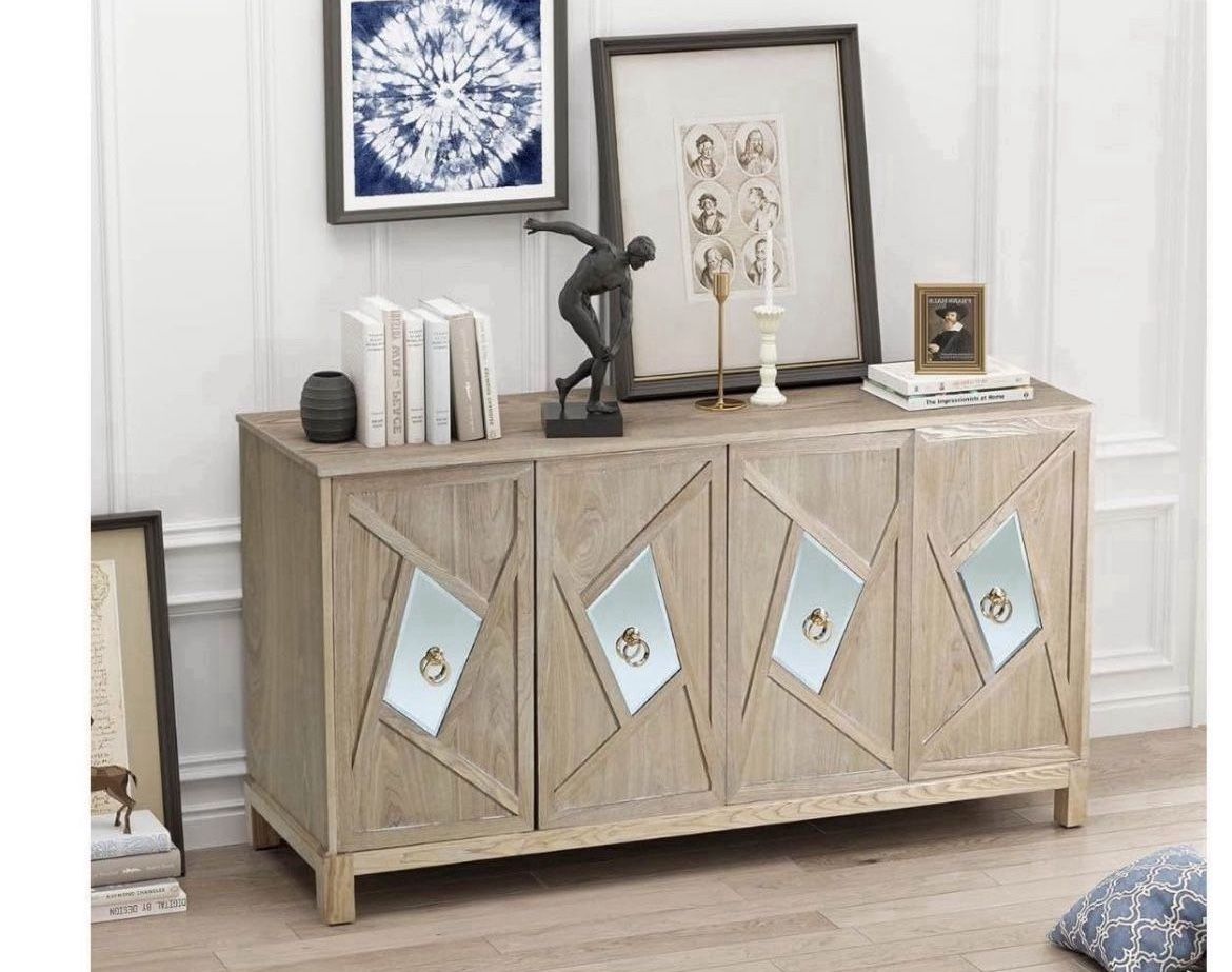 Tv Stand . Buffet Cabinet with Storage,Wood Credenza Sideboard Cabinet with 4 Doors, Mid Century Accent Console Table for Kitchen,Living Room,D