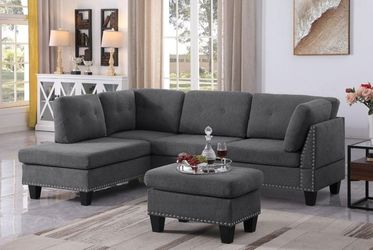 BRAND NEW SECTIONAL SOFA COUCH SET WITH OTTOMAN IN ORIGINAL BOX