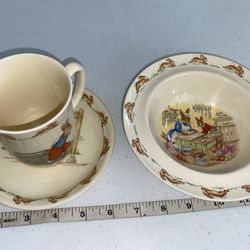Royal Doulton BUNNYKINS Cup Mug plate and bowl