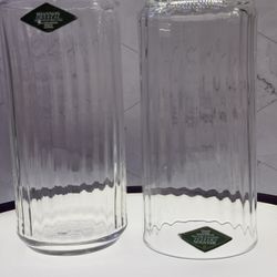 Set of (6) Shannon Crystal Glasses With Vertical Wave Lines. Designs of Ireland. Lead Crystal Made In Slovakia.