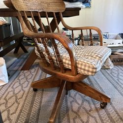 Wooden Swivel Office Chair
