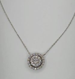 Gold 18k Natural Diamond Necklace Pendant #15729