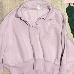 purple long sleeve cropped nike 