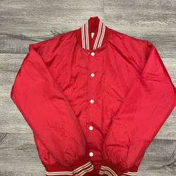 VINTAGE West Wind Jacket Men S Red White Quilted Puffer Bomber Coaches USA 90s