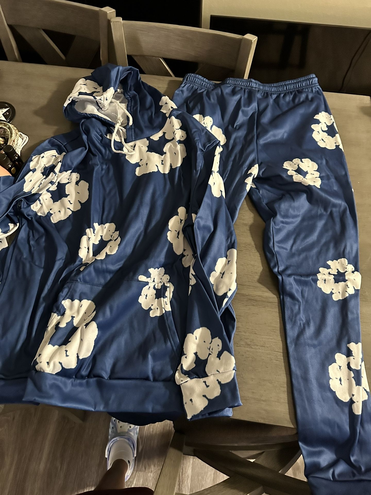 2XL Denim Tears Abstract Garland Print Hoodie Two-piece Set