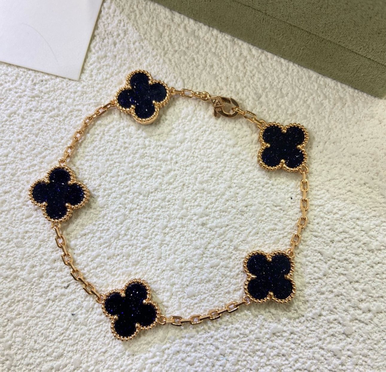 black and gold bracelet/anklet