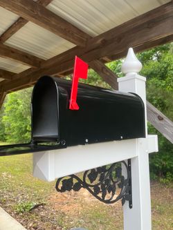 Mail box post with mail box.