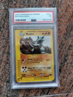 Pokemon Skyridge Rhydon H27 Holo PSA 1