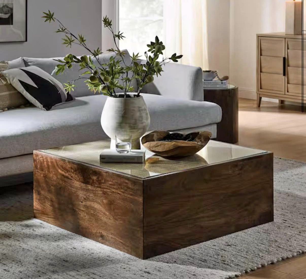 36 in. in Walnut Brown Coffee Table (damaged )