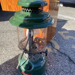 1961 Coleman Vintage Lamp  With Wood Box 