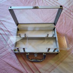 Metal Clear Front Makeup Case 