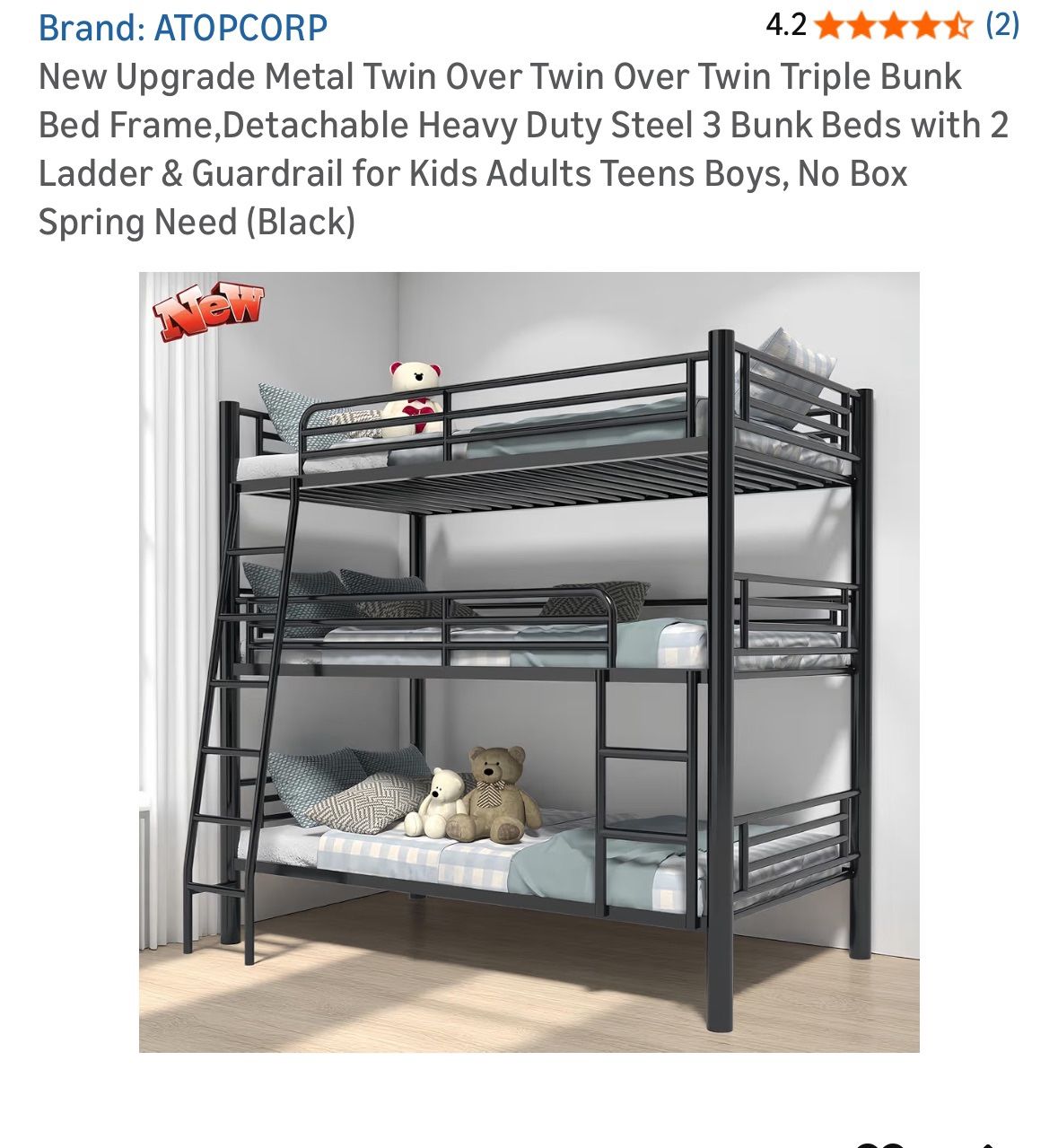 3 Tiered Twin Bunkbed