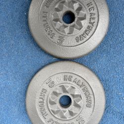 National Fitness 10 lb (BFCO, Healthways) Barbell Weight Plates, standard 1" x 2, Set of 2 