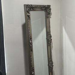 Silver Flowered Full Body Mirror 