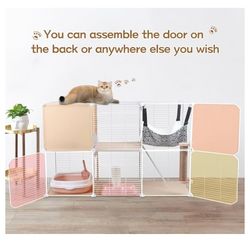 Cat Crate With Litter Box, Bed, Scratch Post & Bowls