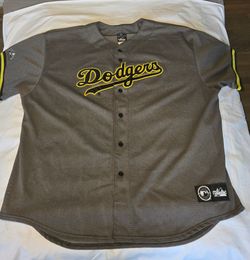 Majestic vintage Dodgers gray with black and yellow 2XL Jersey