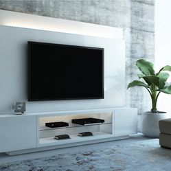 TV STAND WITH ATTACHED PANEL NEW IN BOX