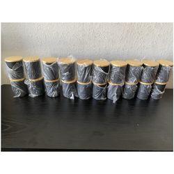 Black Candle Jars with Wooden Lids – Perfect for DIY Candles