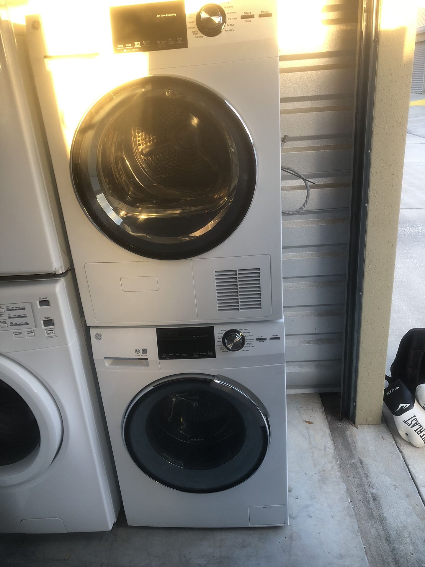 GE compact Washer And Ventless Electric Dryer 24” Width Used Few