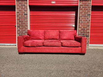 MaxHome 88" Red Microsuede Sofa *Delivery Available*