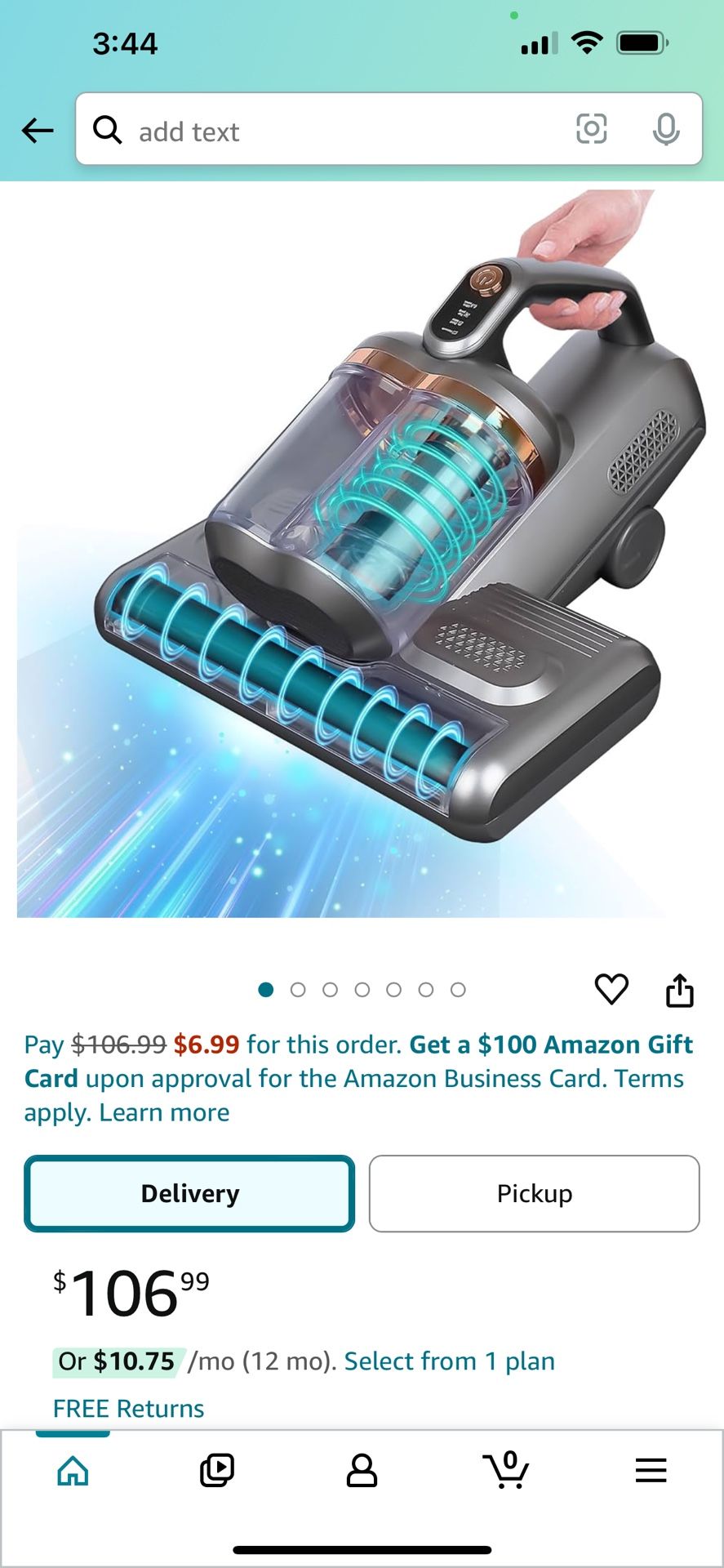 Mattress Vacuum Cleaner, Double Brush $65