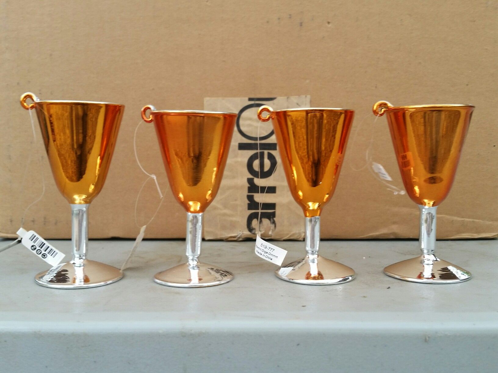 Martini glass Christmas ornaments from Crate & Barrel rare discontinued