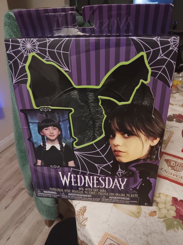 Wednesday Wig With Cat Ears