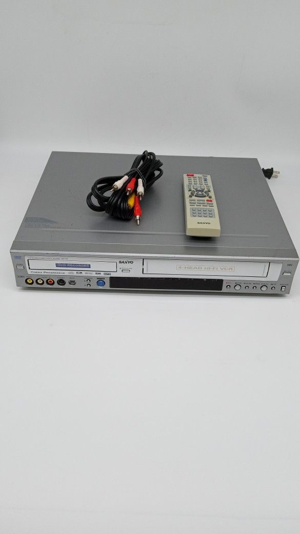 Sanyo DVD Recorder/VCR with Remote, Manual and A/V Cable. Works Fine.