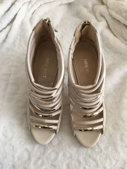 Beige & Gold Heels Nine West