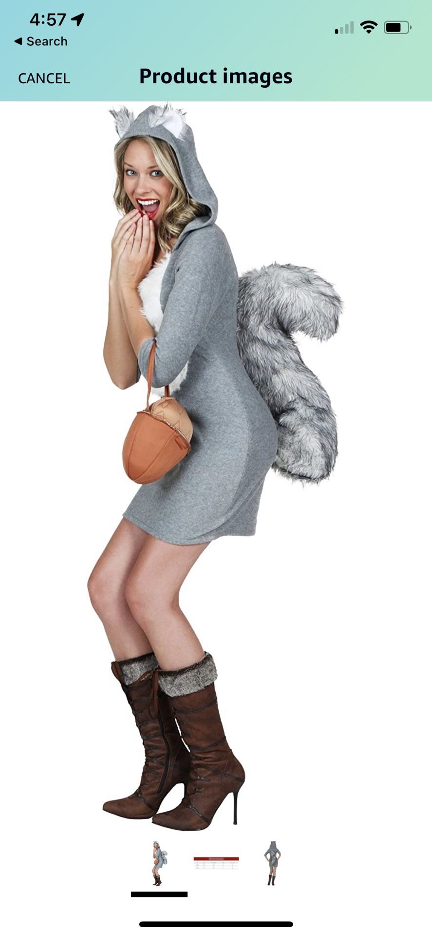 Womens Squirrel Costume Size Med