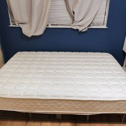 Mattress, Metal Box Spring, And Frame