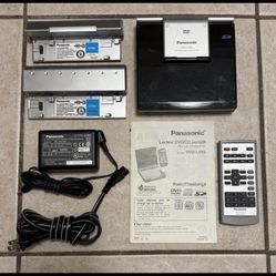 RARE Panasonic DVD-LV65 Portable DVD Player 5” LCD Screen w/Remote 2 Battery’s