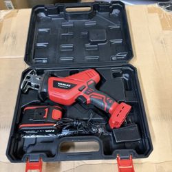 Cordless Reciprocating Saw 20V 2.0Ah Battery Powered, 0-3000SPM Electric Sawzall with 2 Blades, Variable Speed, Tool-Free Blade Change, Lightweight 