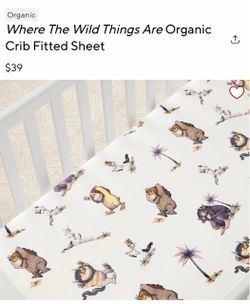 Pottery barn, kids where the wild things are crib sheet