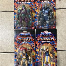 Mattel Masters of the Universe x Thundercats Origins Lion-O, Panthro, Panthor Man Chetarah 5.5" Figures