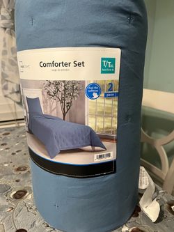 Comforter twin set blue