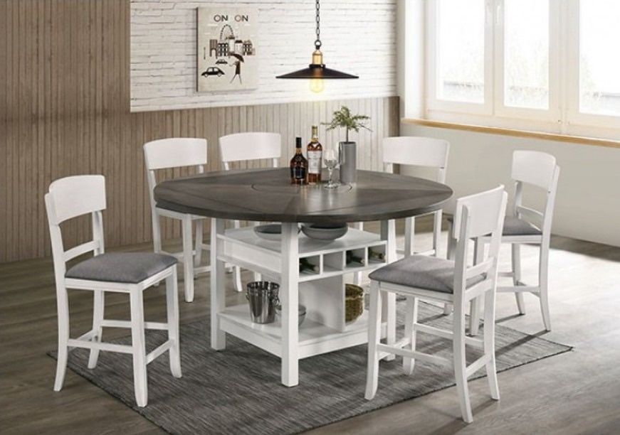 White And Gray Dining Table Set (Free Delivery)