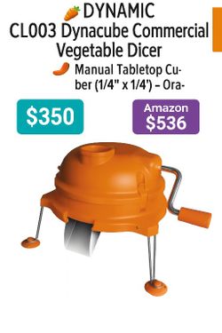 🥕 Dynamic CL003 Dynacube Commercial Vegetable Dicer 🍅 | Manual Tabletop Cuber (1/4" x 1/4") – Orange | Used Like New 💯
