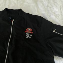 Plus Size Black Men San Francisco 49Ers Logo Jacket 5XL for any season