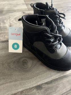 Boys Toddler Black Boots Size 8
