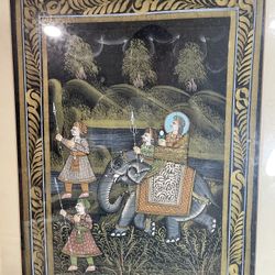 Pair Of India Hand Painting On Silk 