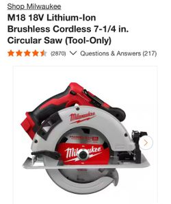 Milwaukee M18 Brushless 7-1/4" Circular Saw 2631-20