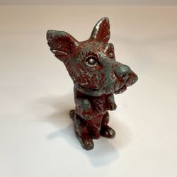 Antique One Time One Of A Kind  1940’s  Scottie Dog Cast Metal Red