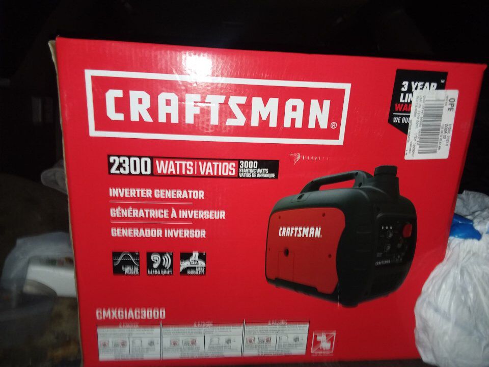 CRAFTSMAN 3000 WATT GENERATOR NEW IN BOX 500 obo